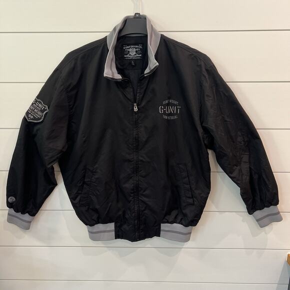 VTG G-Unit Men's Y2K Black Spell Out Full Zip Jacket Sz Large 50 Cent Hip Hop - Picture 2 of 16